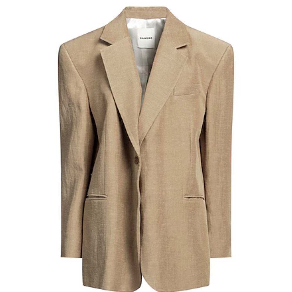 Sandro Paris Linen Blend Suit Jacket Blazer – NWT – Size 38